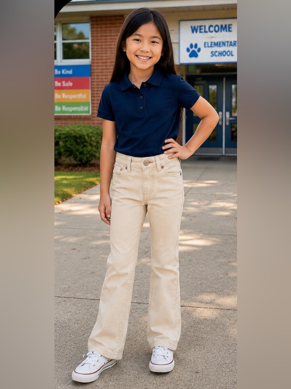 Jordache Girls Light Khaki Bootcut Pants Size 6 | School Uniform